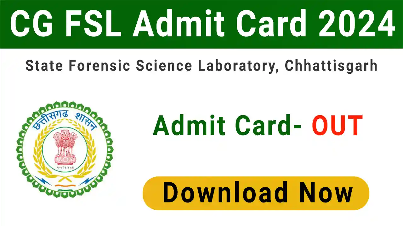 CG FSL Admit Card 2024