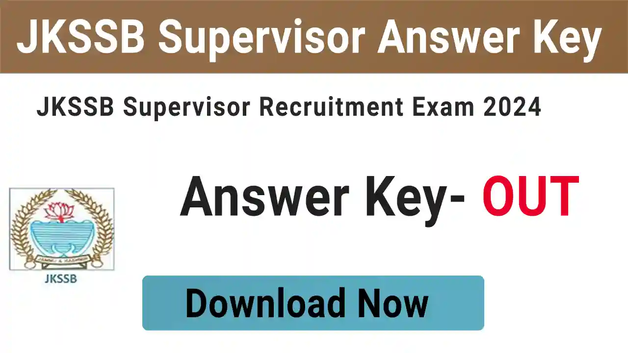 JKSSB Supervisor Answer Key 2024