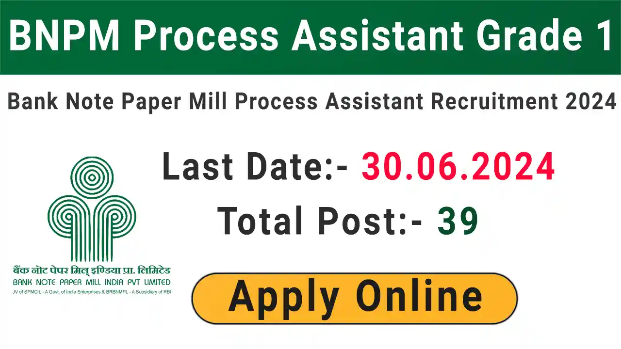 BNPM Process Assistant Grade 1 Recruitment 2024